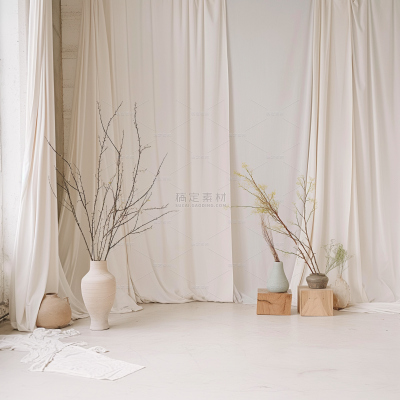 insMind Simple Space Background Curtains