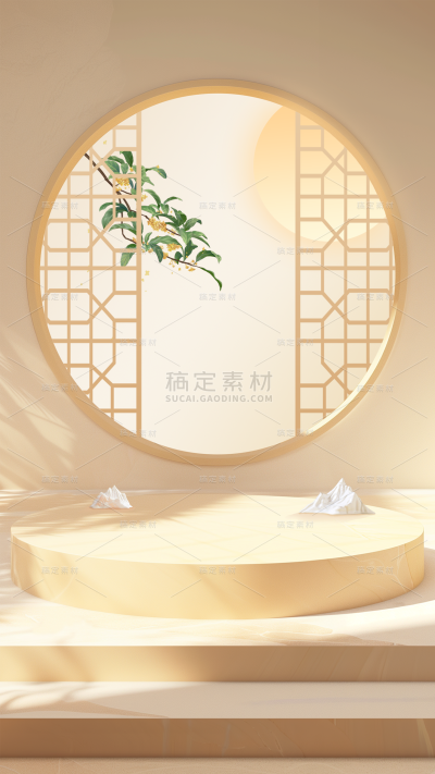 中秋节月亮简约展台背景图片