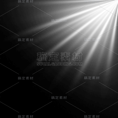 常规通用白色灯光光效放射线贴纸元素素材