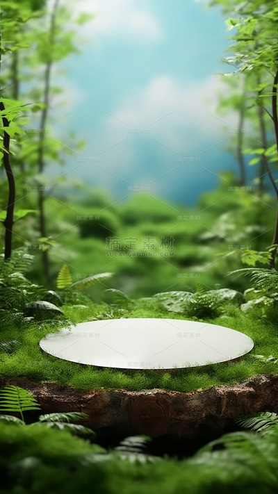 通用电商促销户外绿植场景3D立体C4D场景背景图片素材
