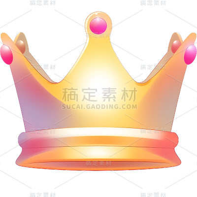 轻拟物风立体3D皇冠装饰元素