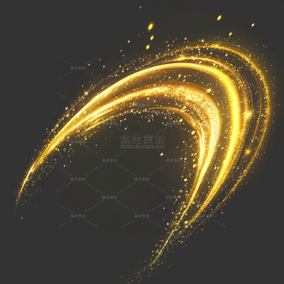 特效系列金色发光粒子曲线光效（td）