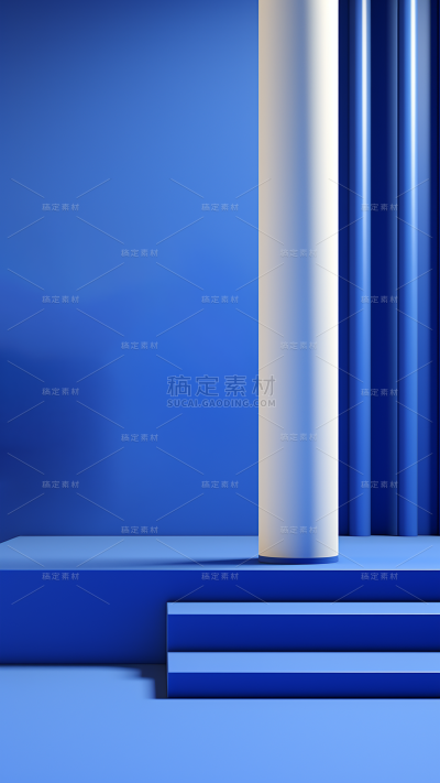 3D立体三维空间蓝色背景