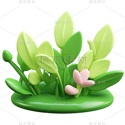 3D风格植物静态贴纸