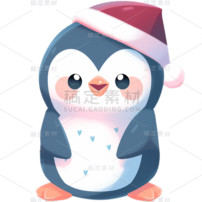 冬天冬日冬季手绘卡通儿童企鹅元素