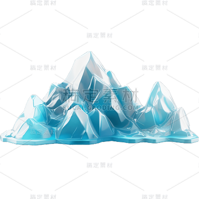 3D立体山脉贴纸