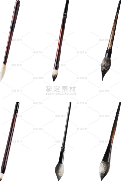 中国风通用写实插画毛笔元素素材