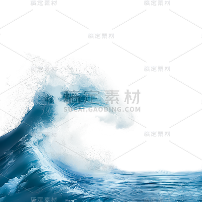 通用蓝色合成大片海浪元素素材
