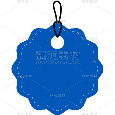 促销通用简约蓝色吊牌标签元素素材