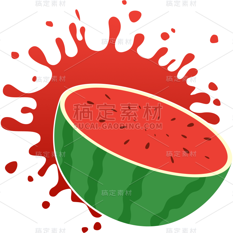 果蔬系列通用西瓜果汁图标贴纸
