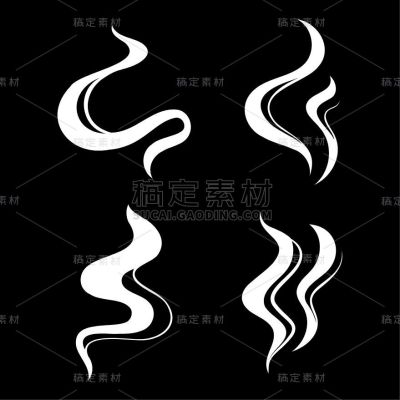 装饰系列矢量曲线烟雾装饰图标组合（td）