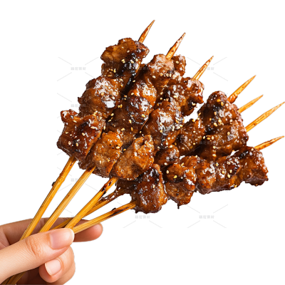 美食写实手拿烧烤串