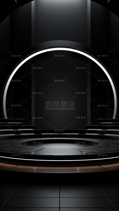 3D立体三维空间黑色背景