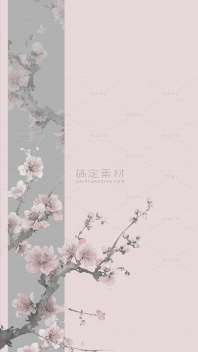 中国风通用古风花朵宣纸国画背景图片素材