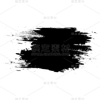 水墨风黑白画笔元素贴纸