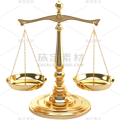 金色天平立体感贴纸