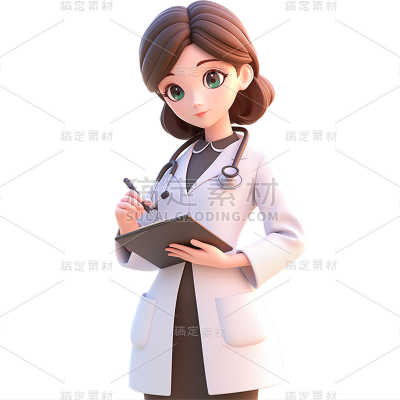 人物系列通用3D皮克斯医生女贴纸