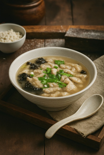 常规内容-美食系列写实一碗紫菜肉片背景