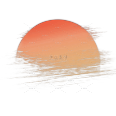 风光系列插画风日落渐变朦胧肌理感元素贴纸