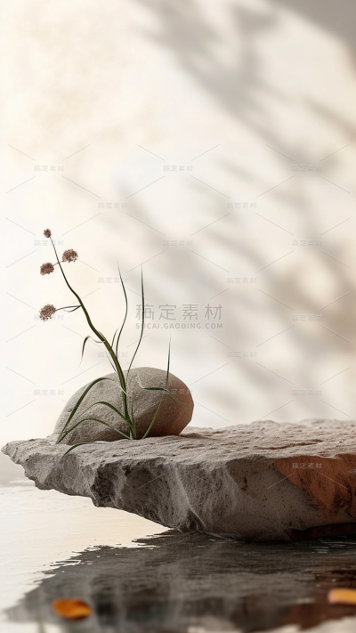 植物通用实景简约花朵展台背景场景图片素材