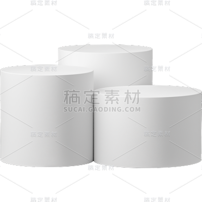 几何系列通用写实圆柱组合元素素材