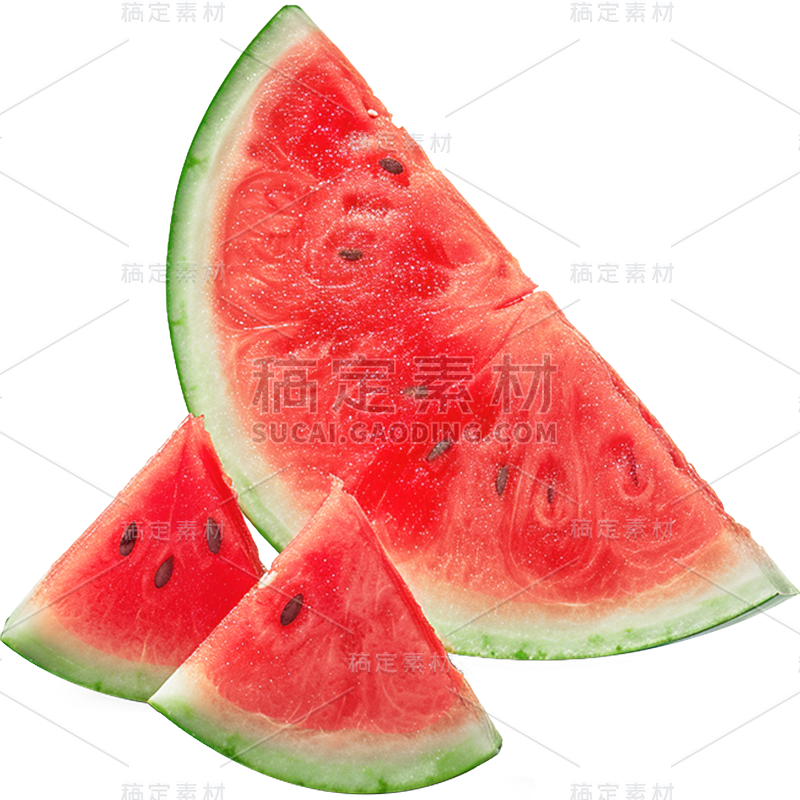 夏季果蔬系列实景半圆三角西瓜通用元素素材