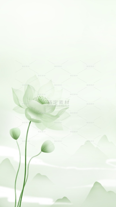 夏至国风肌理荷花山水背景