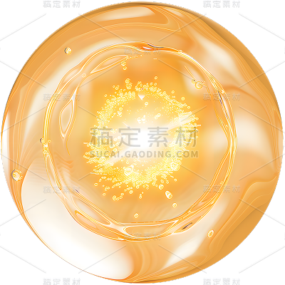 特效通用金色水珠分子精华元素素材