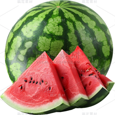夏季果蔬通用实景整西瓜元素素材