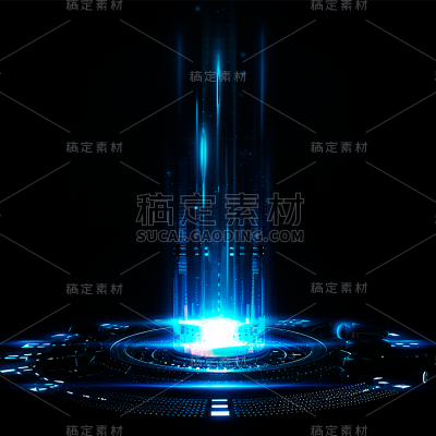 特效通用蓝色传送光束元素素材