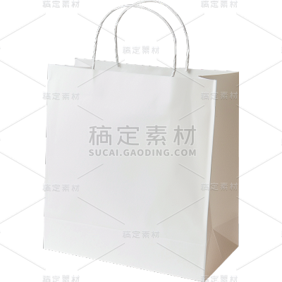 常规系列3D白色简约纸袋通用元素素材
