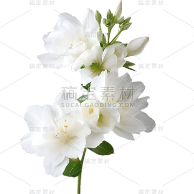 植物通用实景白色茉莉花朵元素素材