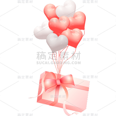 促销通用粉色丝带礼盒元素素材