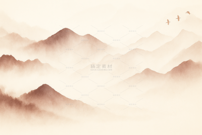中国风系列晕染感水墨山水背景（td）