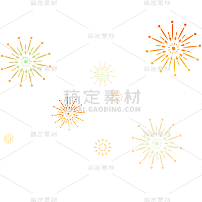 国庆节十一扁平彩色庆祝烟花元素素材