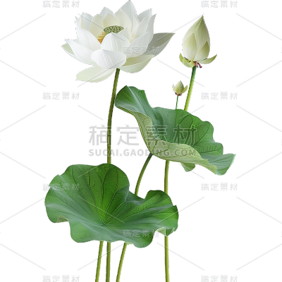 植物通用实景荷花荷叶元素素材