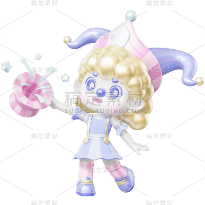 愚人节通用3D小丑人物元素素材
