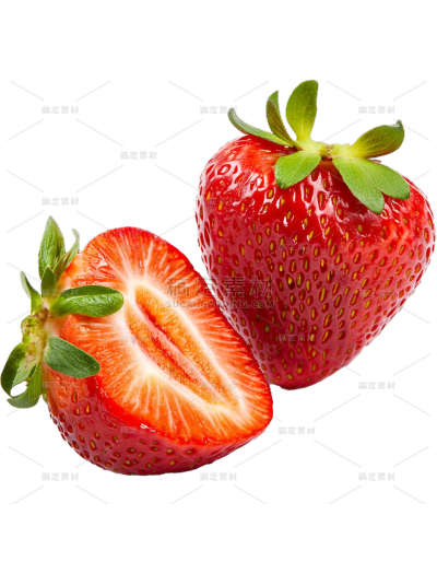夏季果蔬红色写实草莓元素素材