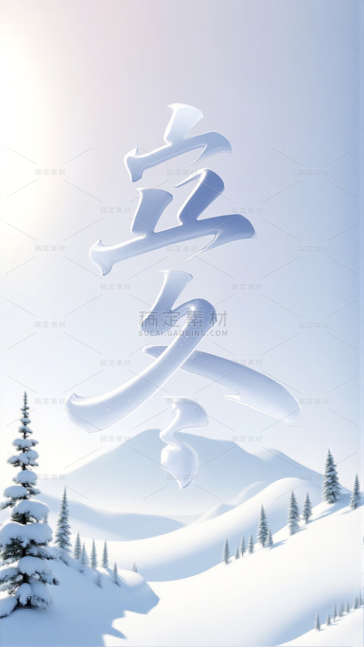冬天文字创意冬季雪地背景