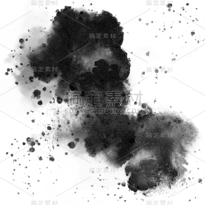 黑白水墨元素贴纸