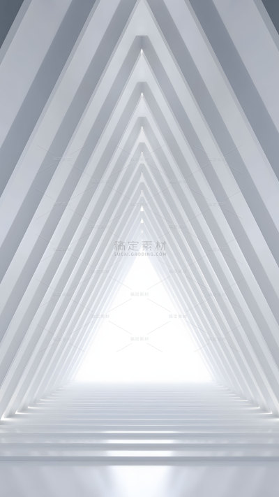 科技风系列简约感白灰色三角通道立体空间背景