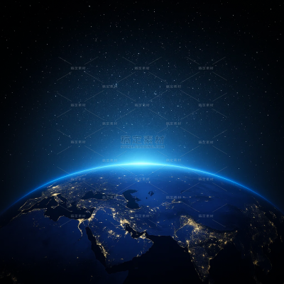 常规内容-科技风系列科技感蓝色光效地球背景图片