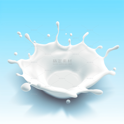饮品系列立体感飞溅牛奶元素（td）