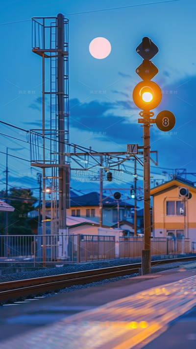 风光实景铁路站台风景背景图片素材