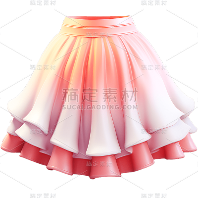 3D立体C4D服饰服装裙子连衣裙半身裙免抠PNG元素素材