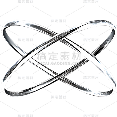 通用金属质感抽线几何链条装饰元素