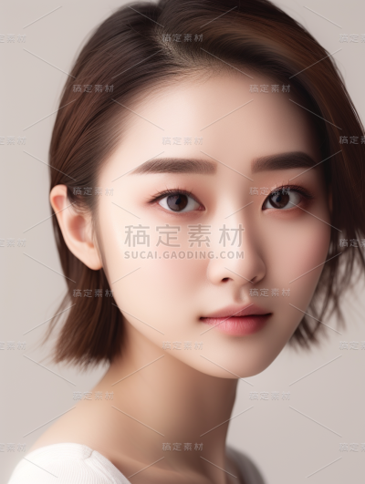 美发女生发型人像