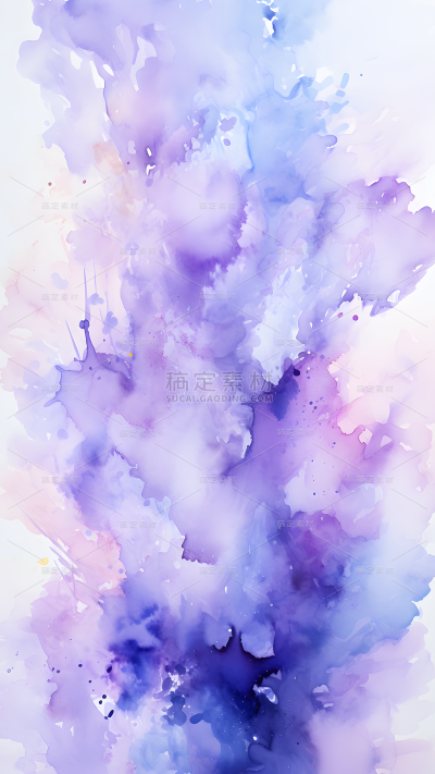 通用简约彩色紫色水彩晕染印染背景