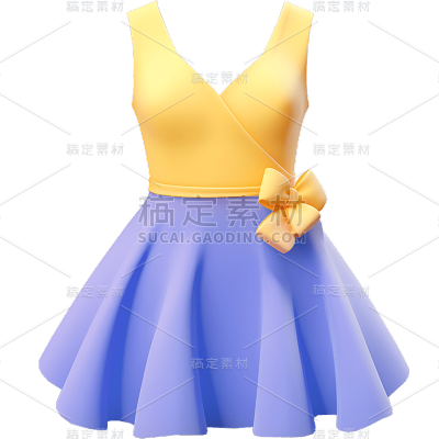 3D立体C4D服饰服装裙子连衣裙半身裙免抠PNG元素素材