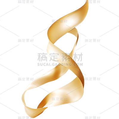 通用时尚感金色丝带彩带飘带包装装饰元素贴纸